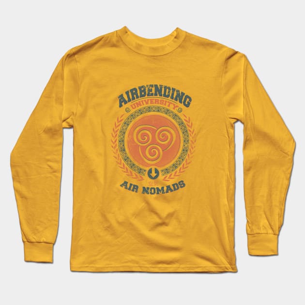 Airbending Aang university - Tenzin Air nomads - Avatar last airbender Long Sleeve T-Shirt by Typhoonic